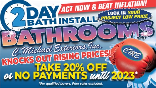 Beat Inflation with a Locked-In Price - Take 20% Off a New 2 Day Bath Installation