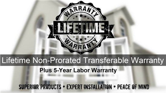 Lifetime Non-Prorated Transferable Warranty Plus 5 Year Labor Warranty