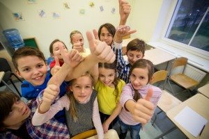 elementary school children in classroom