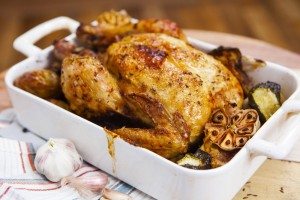 an oven roasted chicken