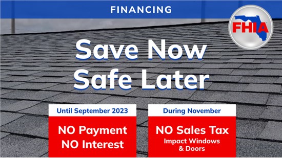Save Now, Safe Later Financing!