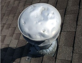 Hail Damage to Roof Vent in Savage, MN July 2019 Storm